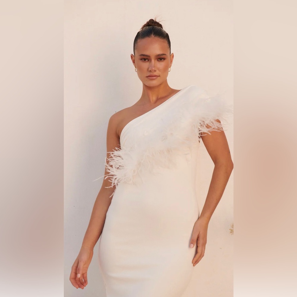 Johansen The Moment White Feather Dress